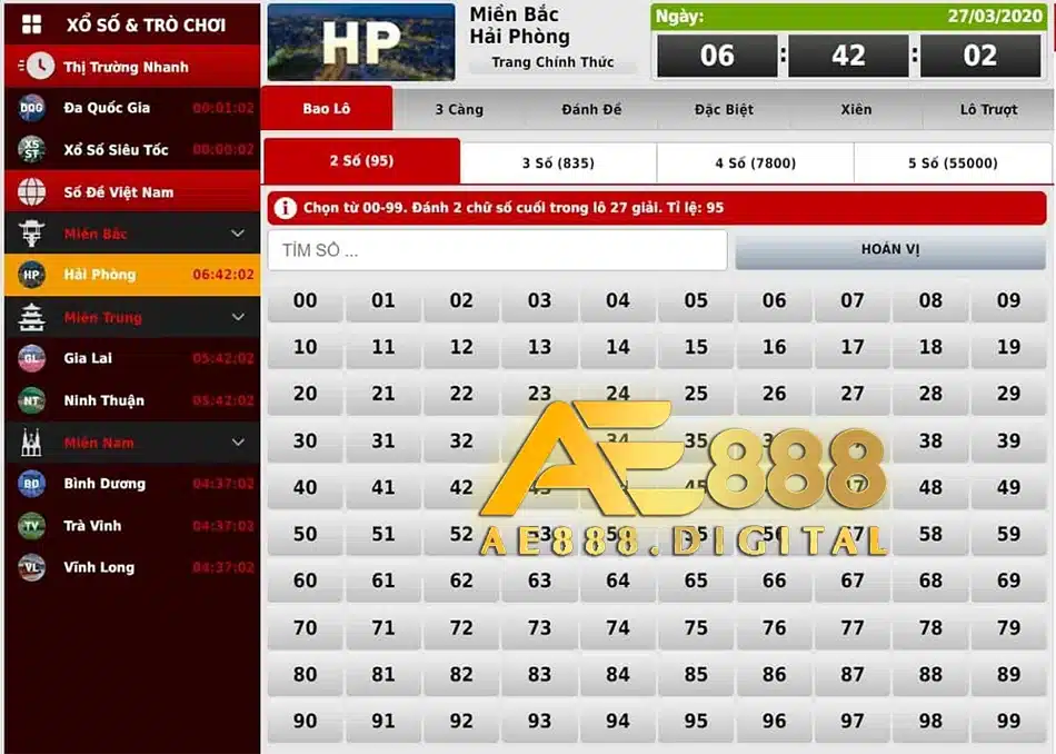 đa dạng Các loại hình chơi lô đề miền Bắc ae888
