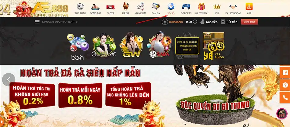 hướng dẫn Cách đánh lô đề AE888 