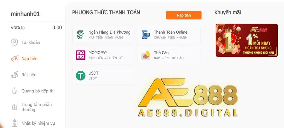hộ trợ Giao dịch nhanh chóng, đa phương thức tại ae888