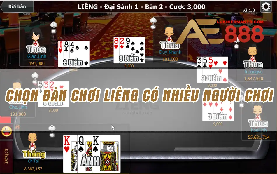 Chọn bàn chơi đông người tham gia