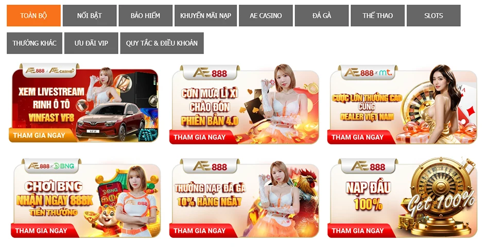 AE888 cập nhật khuyến mãi liên tục
